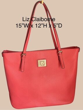 Liz Claiborne Bag in Coral Pebbled Leather/Front is Great/Pealing spots on back